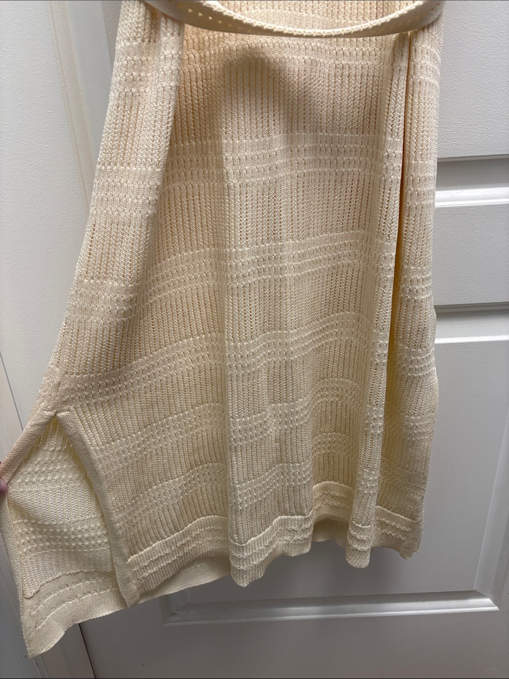 NWT Rachel Zoe Cream Knit Sleeveless Midi Dress with Waist Tie XL - Picture 4 of 8